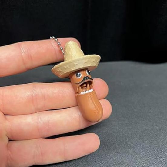 Yousheng Mexican Jump Bean Keychain 3D Printed Fidget Keychain Stress Relief Decompression Toy Mexican Souvenirs Party Favor