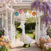 Easter Porch Geese Dress Costume with Dress Hat Bowtie Porch Geese Statue Outfit For Garden Yard Festival Decoration