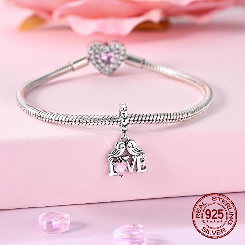 Love Bird Charms Copper Valentine'S Day Dangle Pendant Fit Bangle Bracelet Necklace Diy Jewelry