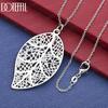 925 Sterling Silver Leaf Pendant Necklace Fashion Jewelry