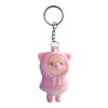Flocking Creative Cartoon Raincoat Piglet Three-dimensional Doll Jewelry Soft Plastic Pendant Keychain Bag