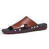 Sandals Mens Leather Classic Summer Men Slippers Soft Black Slippers PU Leather Slippers Lightweight EVA Slides for Men