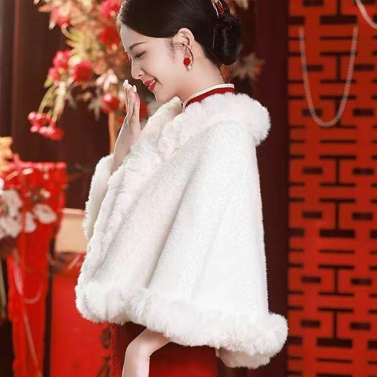 

Постепенный переход Тай-дай Флис Утолщенный Новый Кейп Шаль Высококлассный Осенне-зимний Теплый Плюшевый Жакет one size