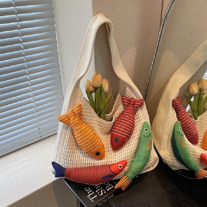 Pletená taška přes rameno pro ženy Velká háčkovaná plážová taška Hobo taška Kabelky Taška Tote Dámská síťovaná pletená taška přes rameno Estetická cestovní taška Tote