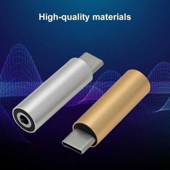 Portable Aluminum Alloy Type-c to 3.5mm Jack Earphone Audio Converter Adapter