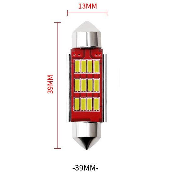 

2 шт./1 шт. светодиодная 12 SMD автомобильная светодиодная лампа для чтения Canbus лампа DC12V 36 мм 39 мм 42 мм автозапчасти 39mm-1Pcs белый