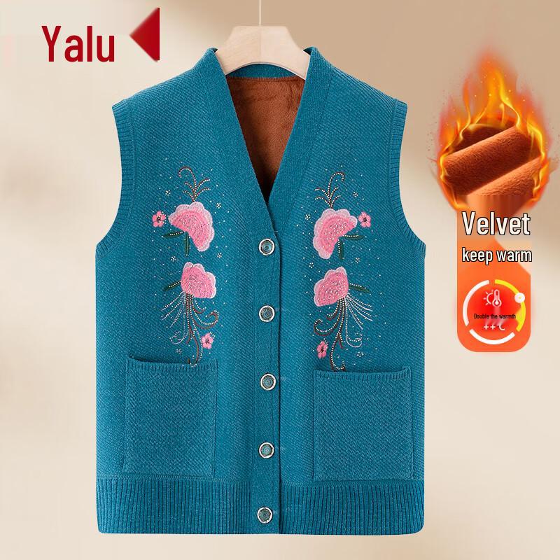 

Вышитый вязаный жилет для женщин среднего возраста Yalu 5XL