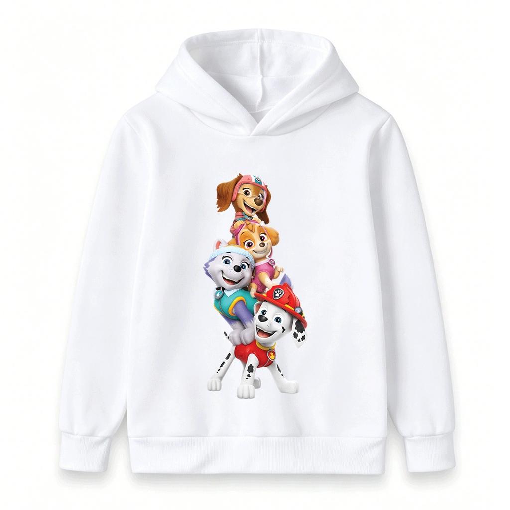 Cartoon Puppy Group Print Kids Hoodie Sweatshirt Boys Girls Casual Long Sleeve Pullover Top for Toddlers