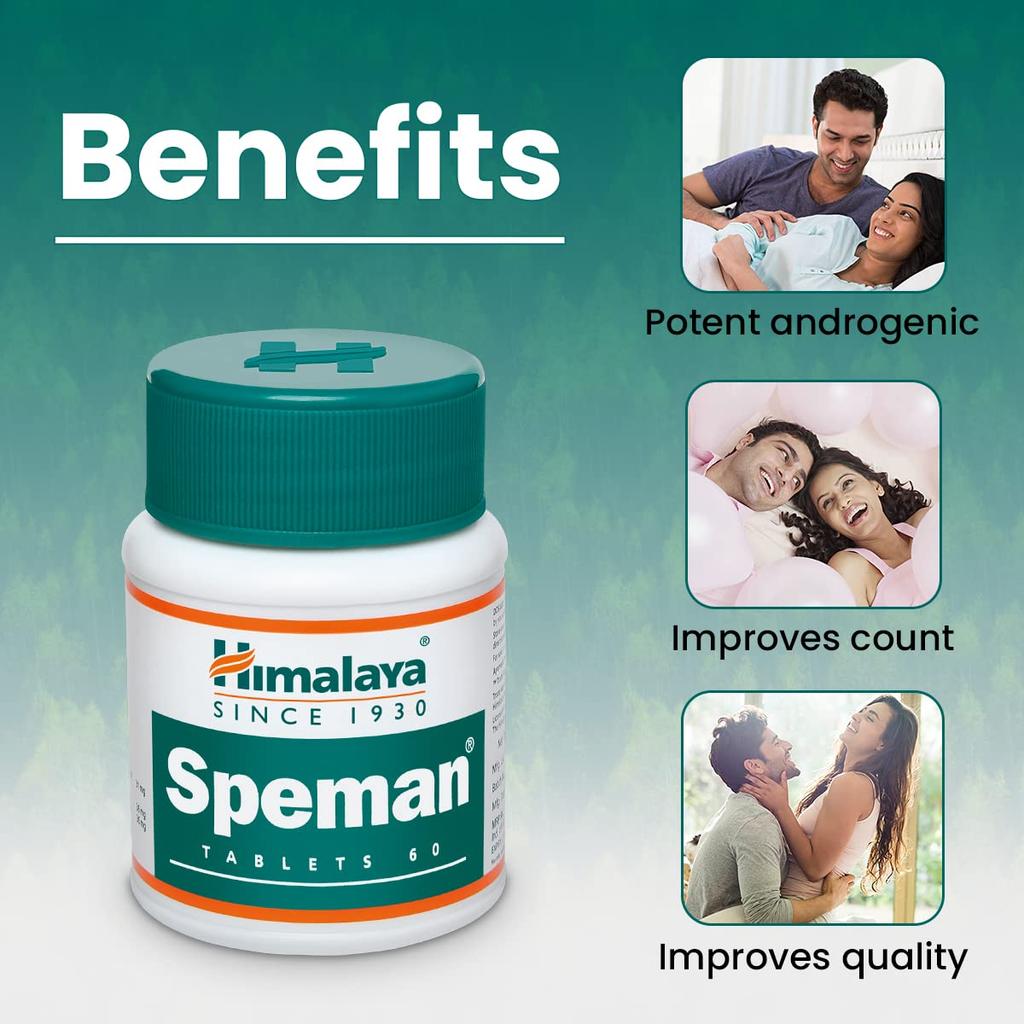 Himalaya Speman Men’s Wellness Tablets For Vitality And Reproductive Health Support - 60 Tables Herbal Supplement