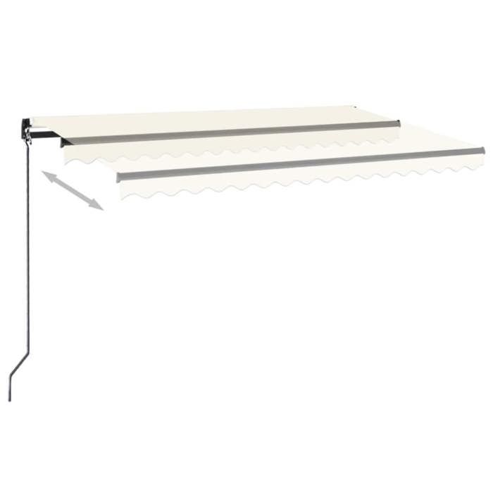 Exclusive House - Manual Retractable Awning with LED 450x350 Cm Cream
