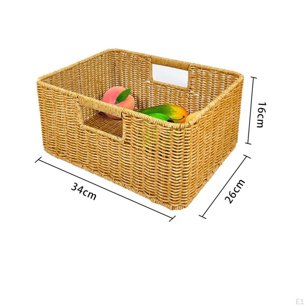 Imitation Rattan Basket Nordic design Interlaced Container Easy to Clean for Bedroom, Living