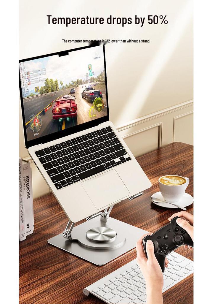 Adjustable Vertical Rotating Laptop Stand with Heat Dissipation & Foldable Design