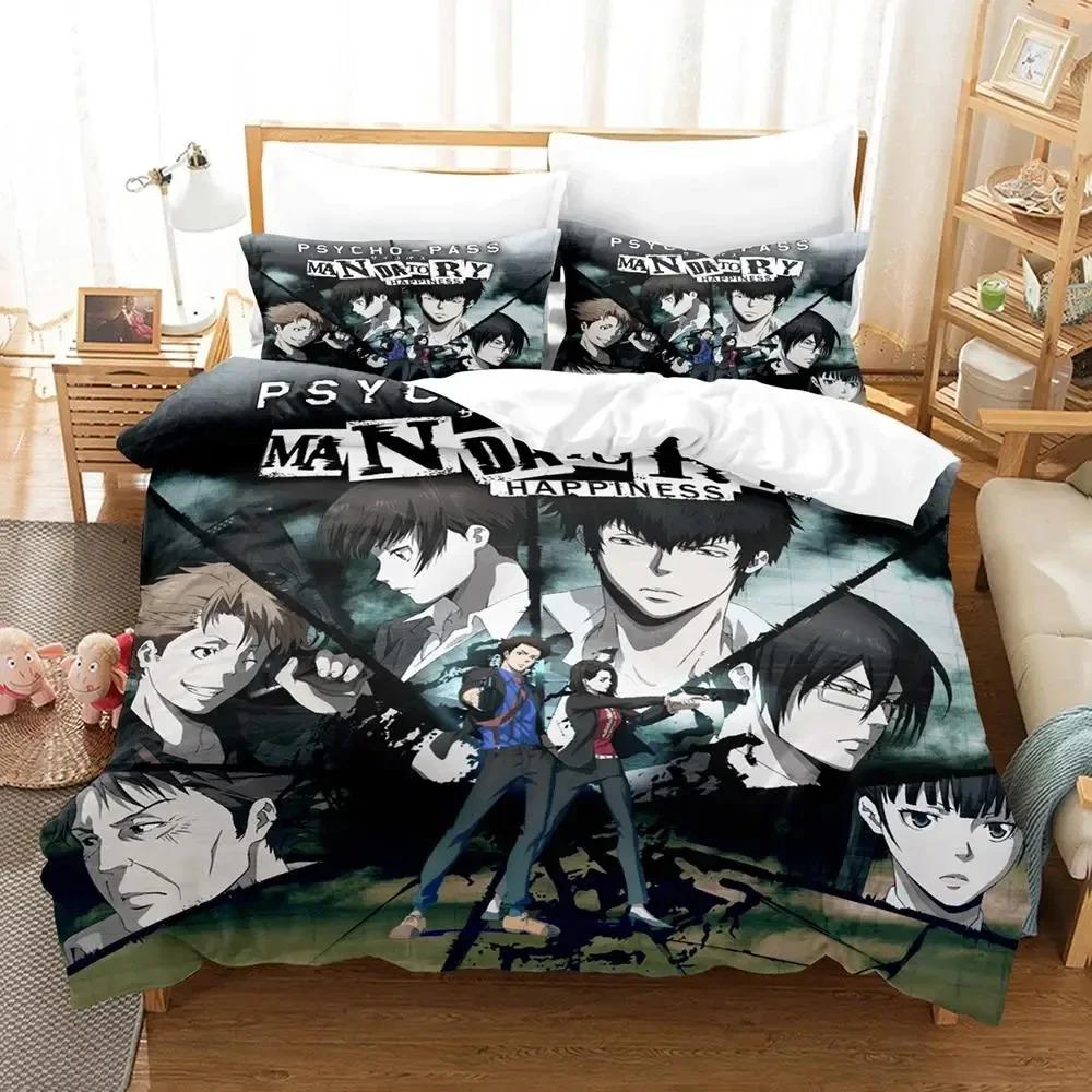 Comfortable Classic King Queen Anime Psycho Pass 3D Bed Size Boys Adult Quilt Comforter