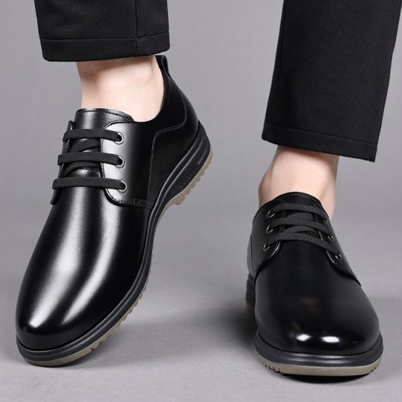 Модные черные туфли из коровьей кожи в британском стиле для мужчин — фото 7