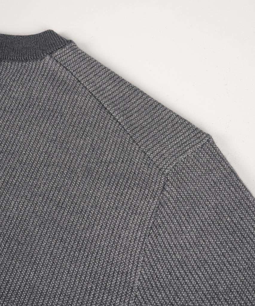 BIRBANTE Soft Washable Two-Tone Round Knit - Grey