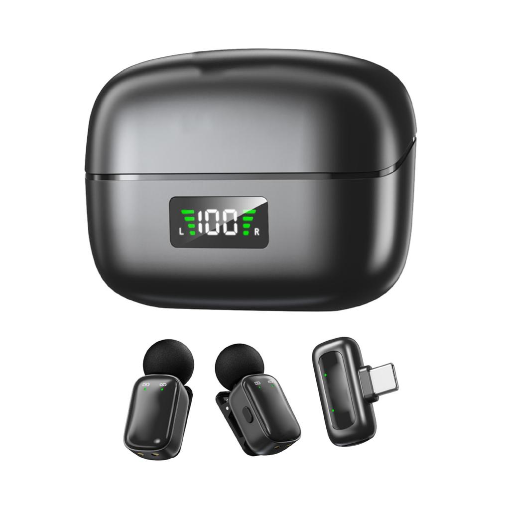 Wireless Lavalier Microphone AI Noise Reduction AI Voice Changer Mic for Video Recording