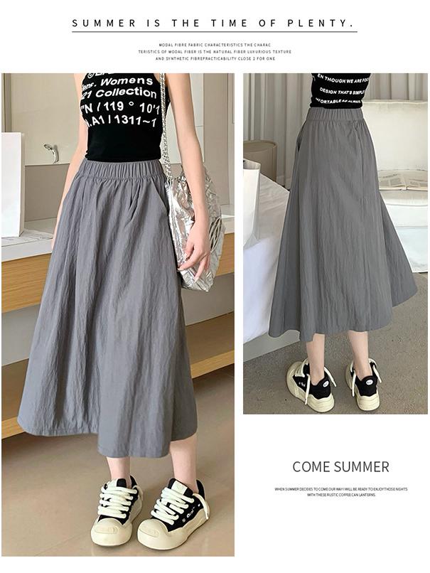 Women's Retro Pleated Mid-Length Skirt - Summer/Autumn Yamamoto Style