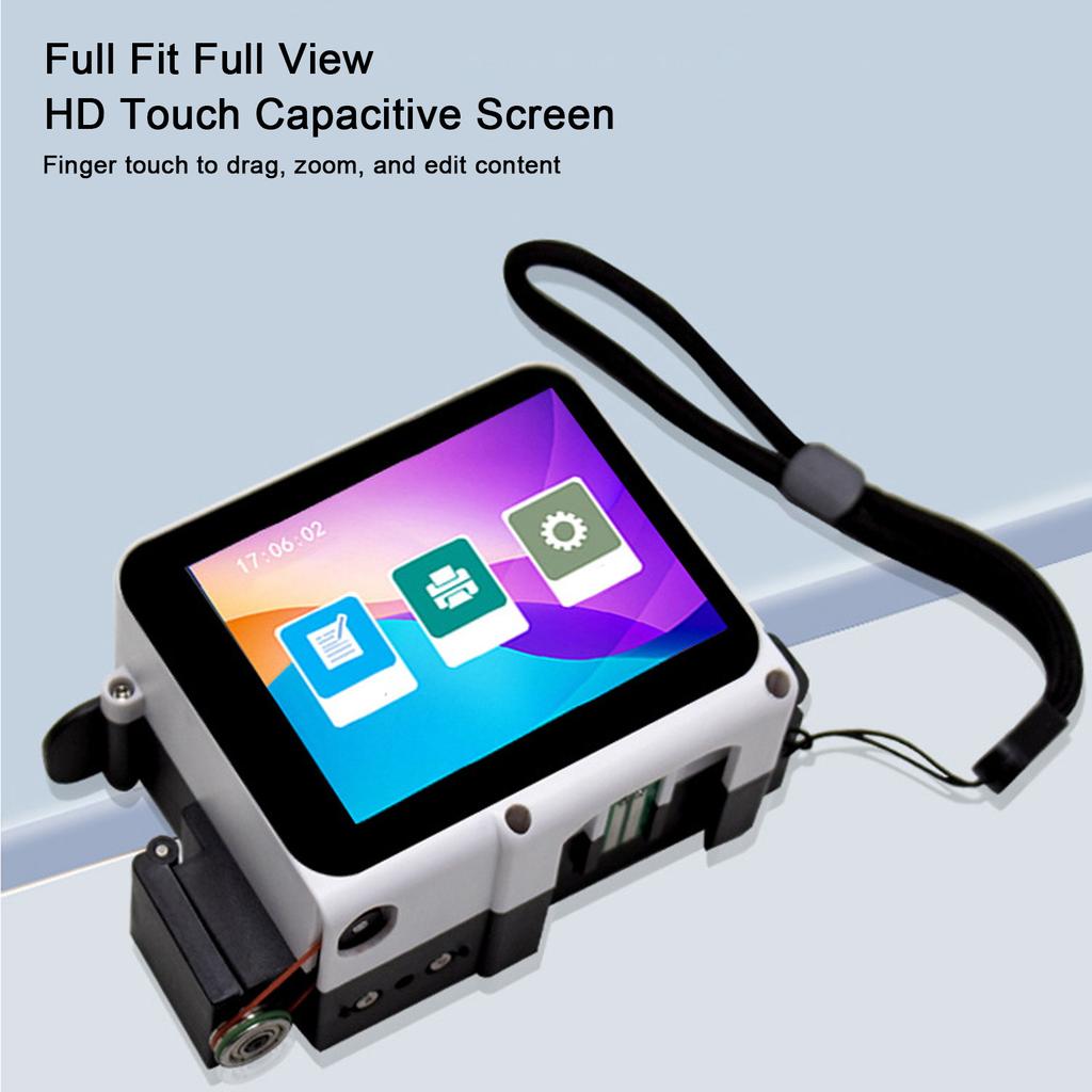Handheld Inkjet Printer 12.7mm Inkjet Printing Machine for Barcode Date Label Batch Number Support Multi Languages Materials