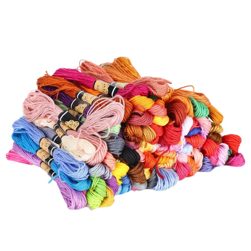 100pcs Polyester Cotton Cross Stitch Floss Rainbow Color Bracelet Yarn Embroidery Thread Embroidery