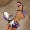 French Retro Woman Shoes 2026 Summer New Square Toe Women's Heels Simple Versatile Women's Sandals Comfort Women Beach Shoes