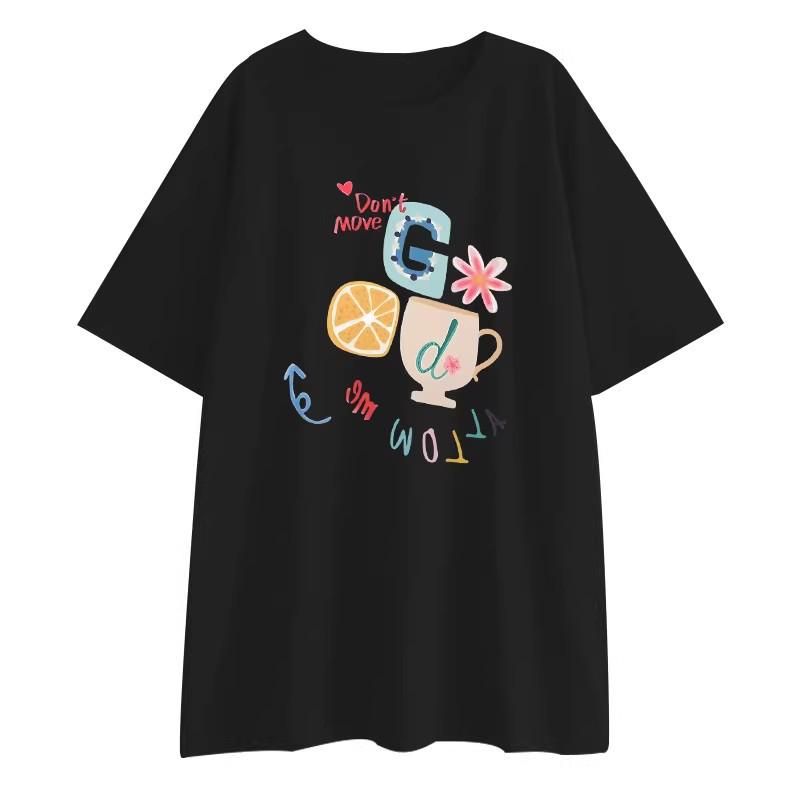 Summer Maternity Set: Trendy Cartoon Cotton Tee for Moms 2026 XL (135-150 Jin)