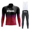 Long Sleeve Cycling Jersey Set Slim Fit Unisex Mountain Road Bike Quick Dry Trendy Sportswear