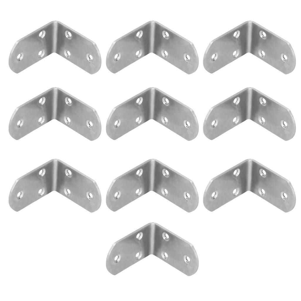 10Pcs Corner Brace Stainless Steel Thicken Right Angle Bracket Connector for Shelf Furniture