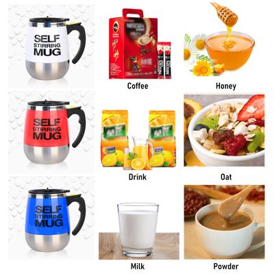 400 ml selbstrührender Becher mit Deckel, automatisch rührende Kaffeetasse, elektrischer Edelstahl, selbstrührend