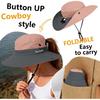 Women's Ponytail Safari Sun Hat,Wide Brim UV Protection Bucket Hat | Foldable Fishing Hat,Summer Hats,Ventilation Mesh,Breathable,Soft