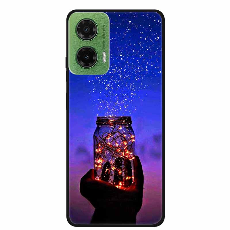 Silicone Painted Cover For Motorola Moto G35 G55 Case Luxury Animal TPU Silicone Soft Back Cover For G55 5G Black Bumper MotoG35