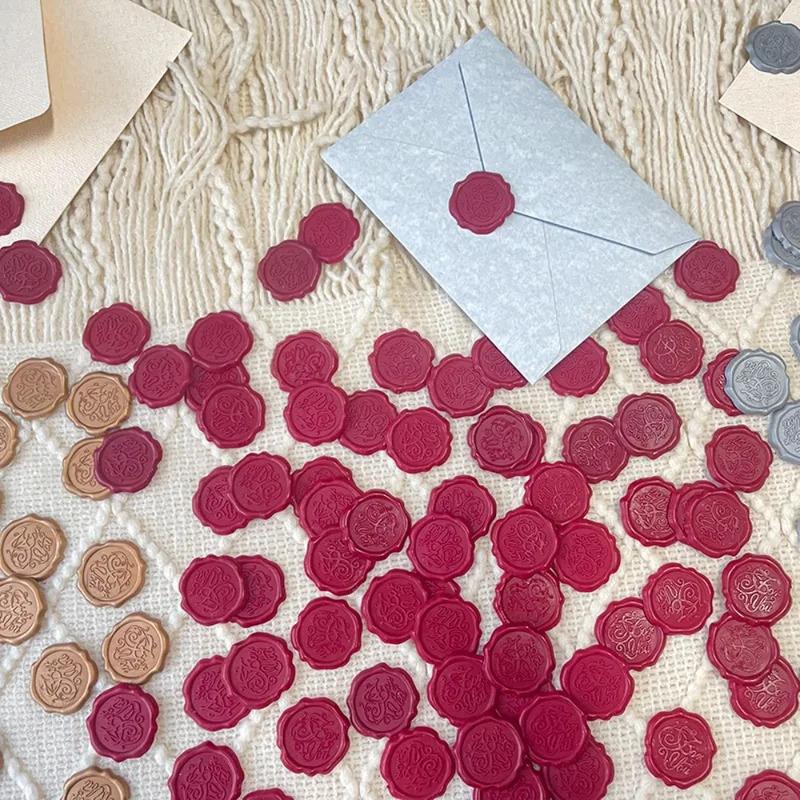 Exquisite 20pcs Personalized Wax Seal Stickers Self Adhesive Round for Wedding Invitation Envelope DIY