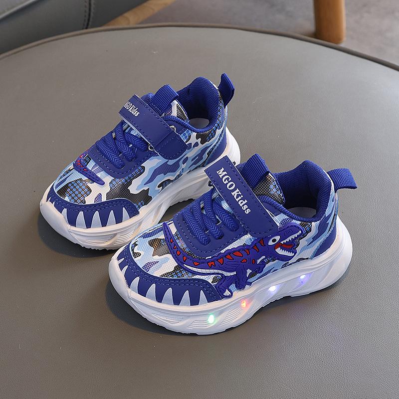 Kids' Spring 2026 Dinosaur Mesh Light-Up Sports Shoes