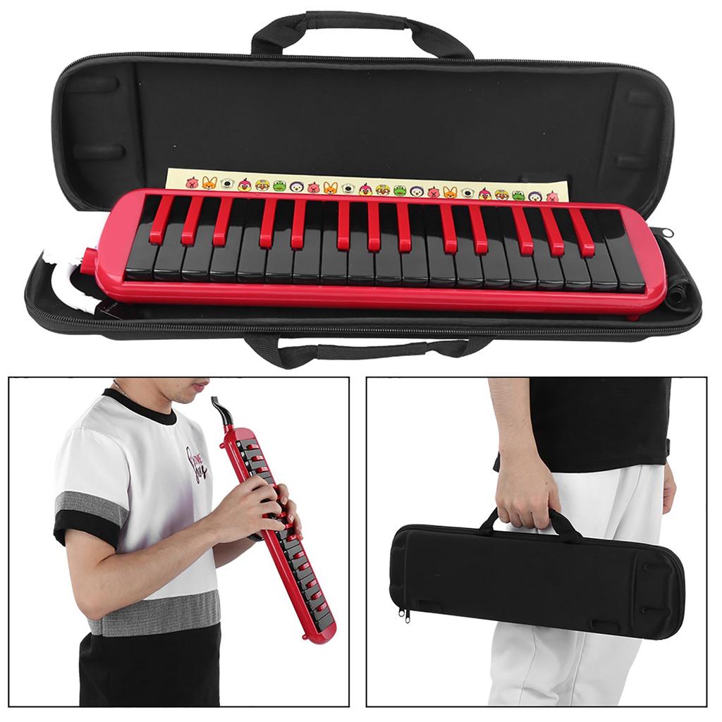 Melodica 32 Key Wind Musical Instrument Suitable for Beginner Practice Bag F32s(Rouge )