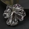 Autumn New Women's Copper Brooch Exquisite And Elegant Temperament Purple Flower Style Brooch