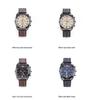 Men's Korean Style Casual Leather Strap Quartz Watch with Big Dial and Unique Design