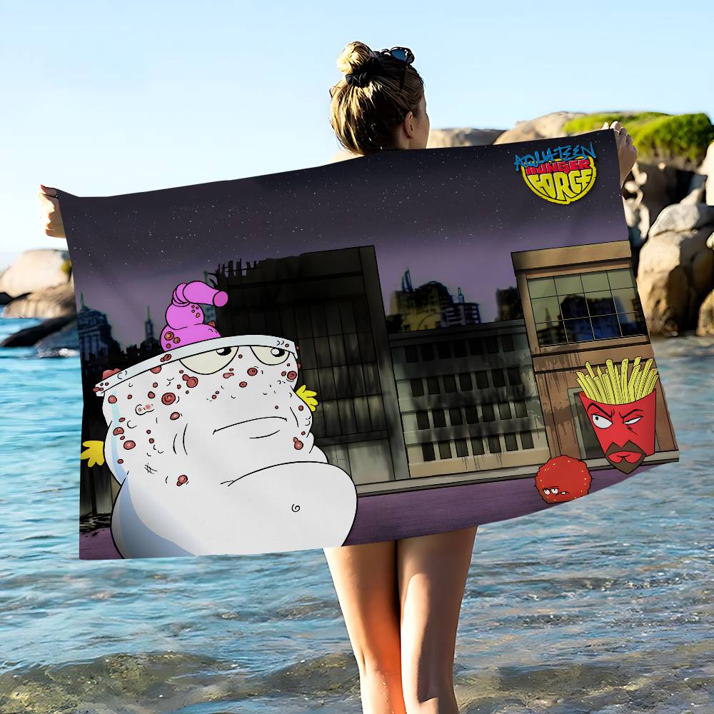 Cartoon A- AquaS Teen Hunger Force Große Mikrofaser Strandtücher Schnelltrocknendes Handtuch Sandstrandtücher Handtuch für Pool Reisen Schwimmen