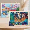 Holzpuzzles für 4-6 Jahre, Kinder-Frühbildungs-Holz-Set mit lustigen Puzzles, Waldtiere Bauernhof Verkehr Bildungs-Gehirnspielzeug, Puzzlebretter Spielzeug