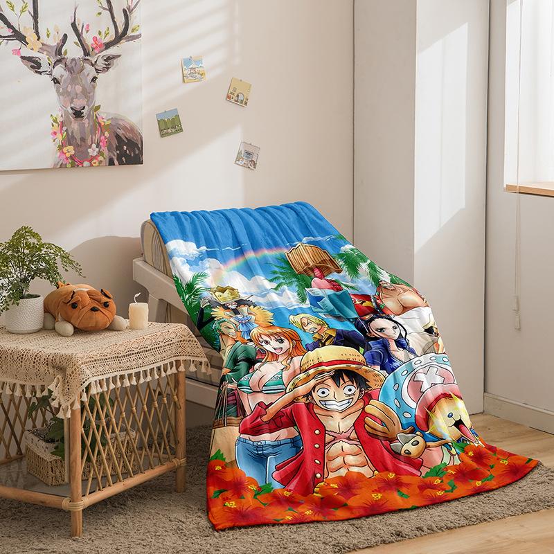 Cartoon ONE PIECE Series Double-sided Flannel 2D Digital Printing Blanket Blanket
