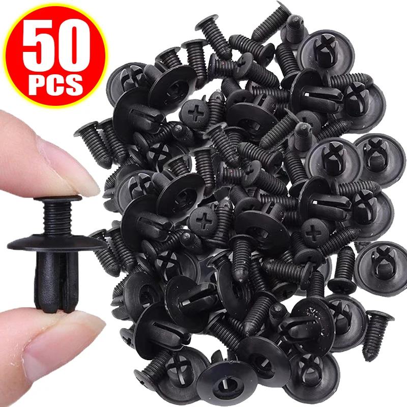 

50/100Pcs Car Bumper 8mm Hole Plastic Rivets Fastener Screws Car Door Trim Panel Retainer Fasteners Clips Car Accessories