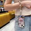 Three Dimensional Waves Suitable for IPhone14PRO Electroplated Mirror Cat Stand Anti Fall Soft Shell Apple 15 Mobile Phone Case
