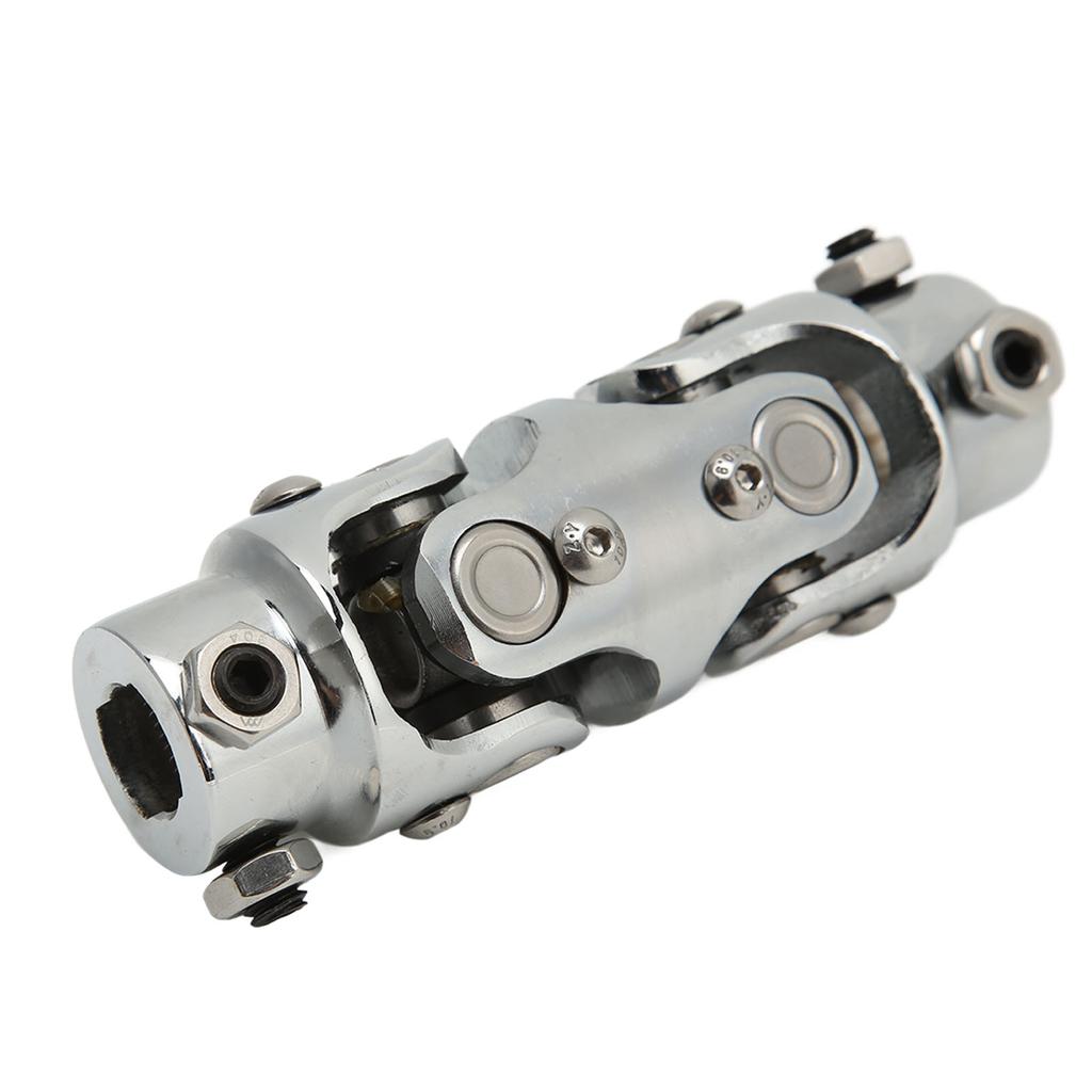 Double Steering U Joint 3 4in DD X 3 4in DD 5.2in Length Chromed Steering Column Shaft Coupler for 3 4in Input Shaft