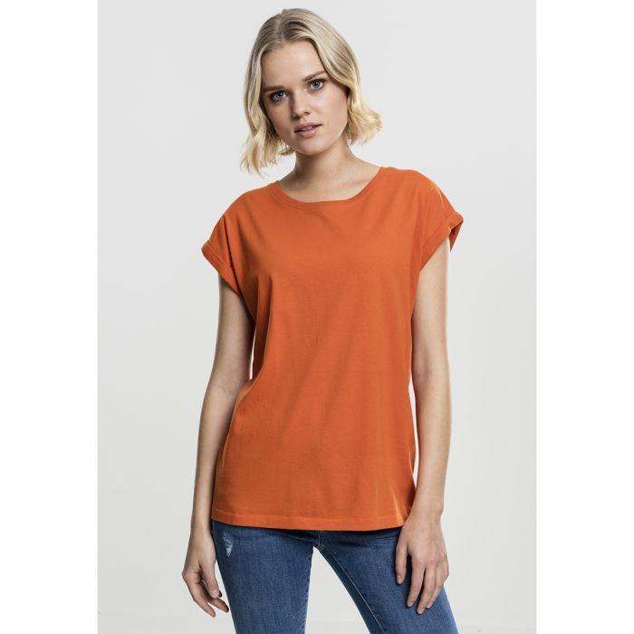 T-shirt femme - Urban Classic - Extended - Orange - Manches longues - Col classique