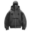Urban Black Double-Hat Zip-Up Hoodie Balaclava Jacket