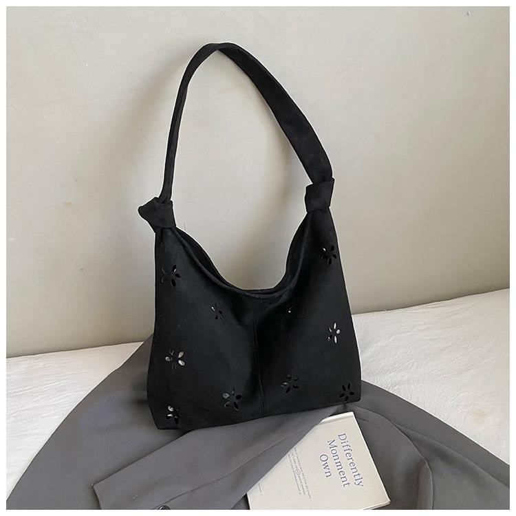 

Сумка в стиле колледжа женская повседневная в иностранном стиле ажурная сумка-тоут иностранный стиль замшевая сумка через плечо женская сумка-подмышка для поездок на работу чёрный