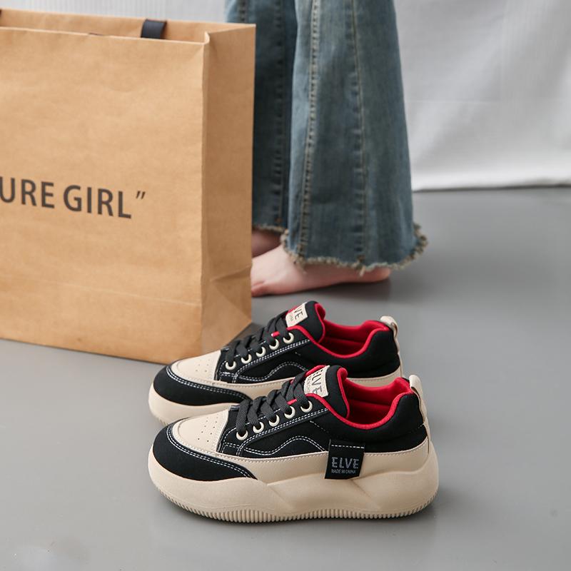 

Fashion CRLAYDK Shoes for Women Non-Slip Fashion Platform Sneakers Comfortable Casual Non-Slip Patchwork Walking Sports Leather Tennis 40