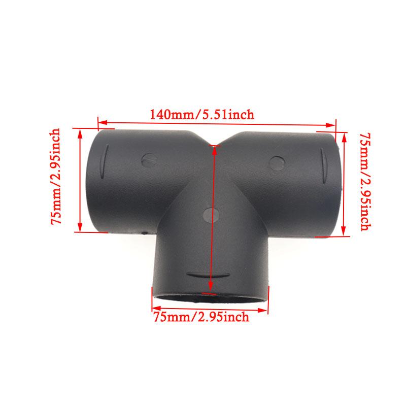 42mm/60mm/75mm/90mm Pipe Outlet Auto 3 Holes Outlet Exhaust Connector for Air Diesel Heater Truck Boat T-Shaped