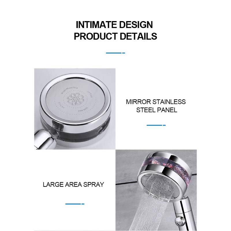 Pressure Turbocharged Flower Fountain Type Shower Head 3 Mode Saving Water with Water-Stopping,2021 Tik Tok Hot Sell