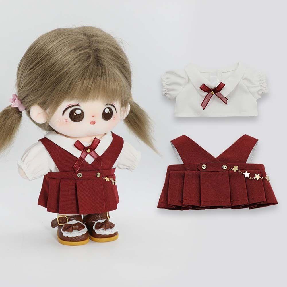 

Stuffed Dolls Cotton Dolls Outfit Dress Up Doll Uniform Set 20cm Doll Clothes Dolls Accessories рожевий