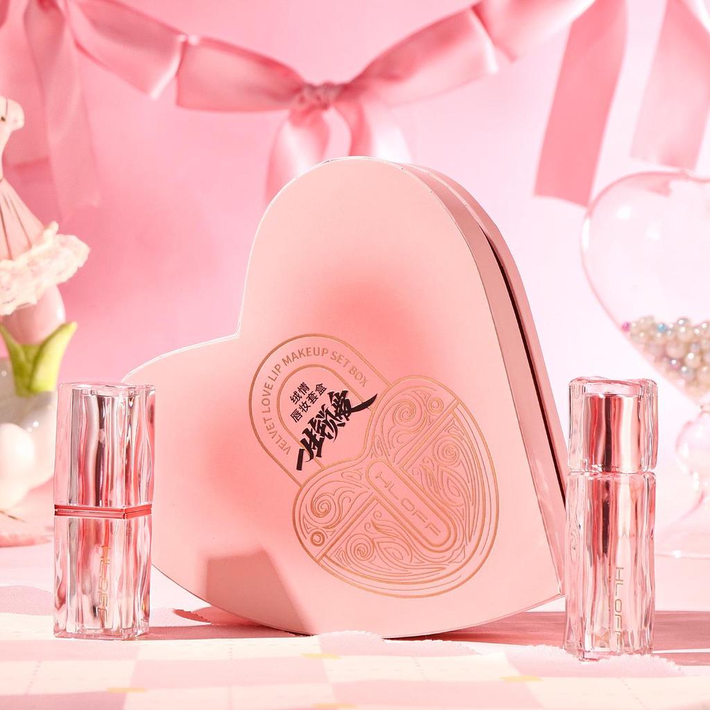 HLOFF Forever Love Velvet Lip Gloss & Lipstick Set - Valentine's & Birthday Gift