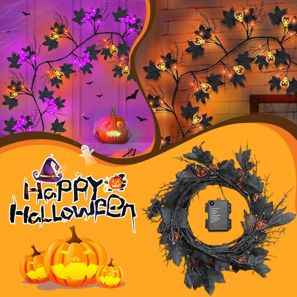 Led HalloweenPumpkinLantern StringsGhost Festival Decorative String Lights, Festival Decoration Colorful Lights